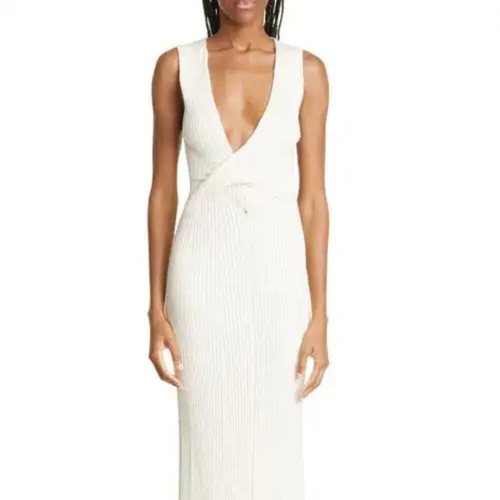 SIR enes twist front ribbed cotton dress